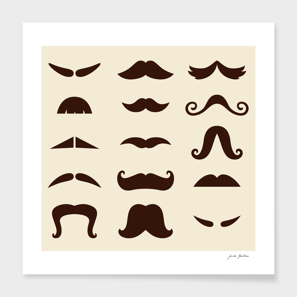 Brown vintage mustaches 60s