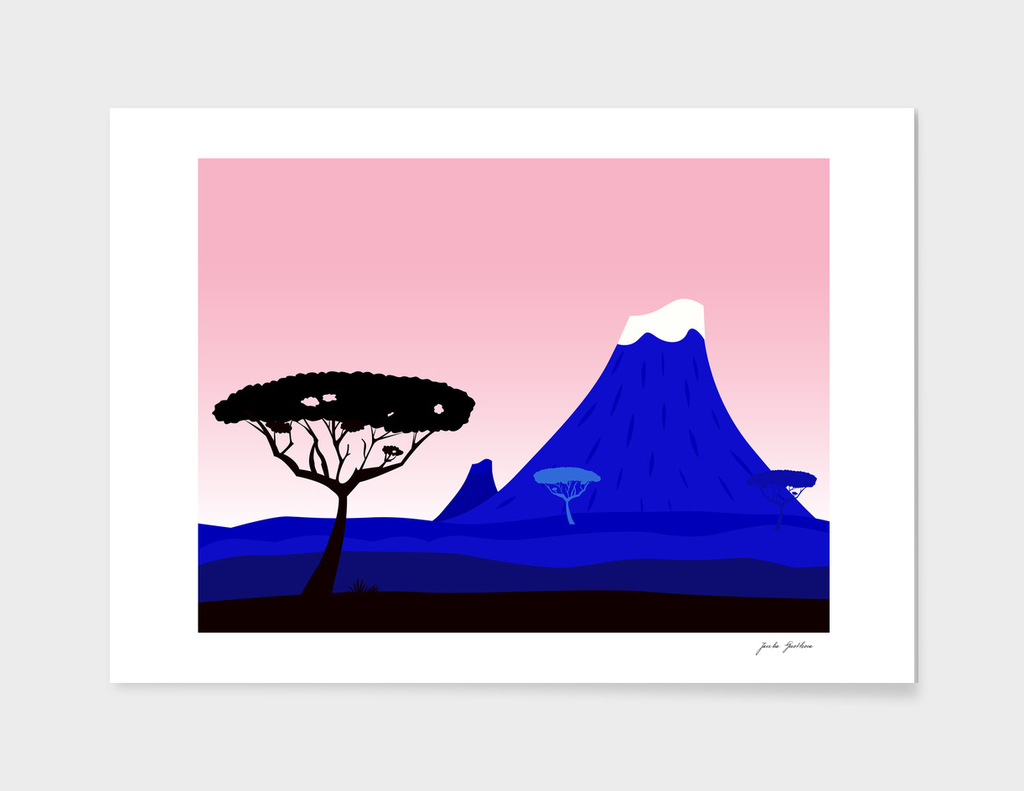 Africa wallart collection : blue pink
