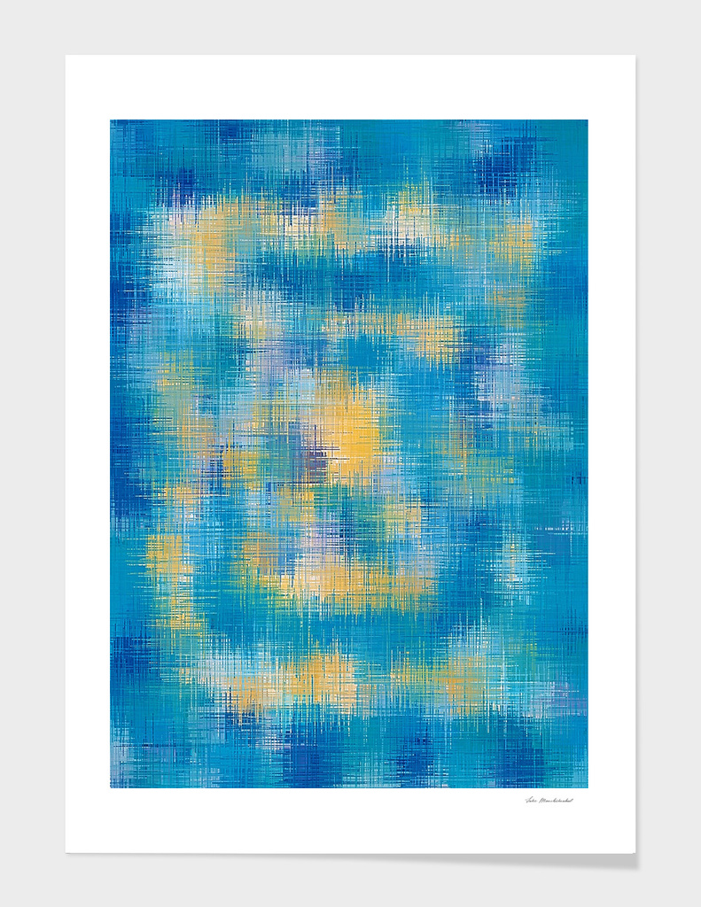 blue and yellow painting texture abstract