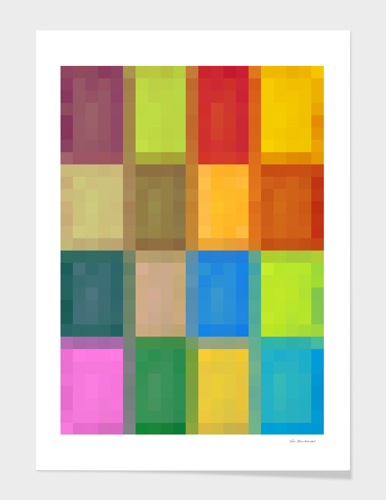 colorful geometric square pattern pixel abstract