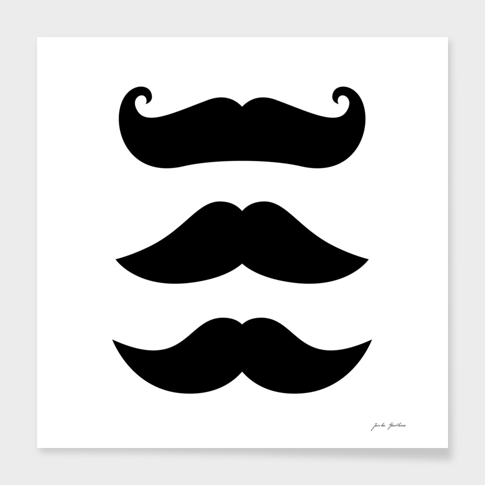 Stylish cute Mustaches : black and white