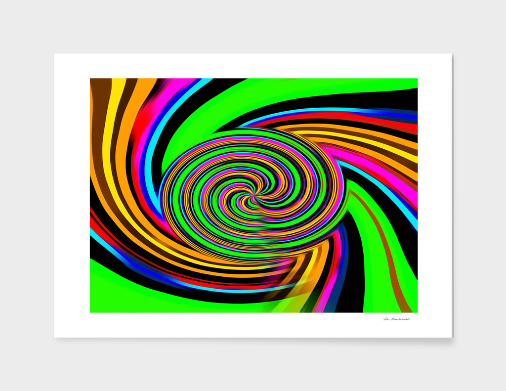 rainbow curly line pattern abstract background