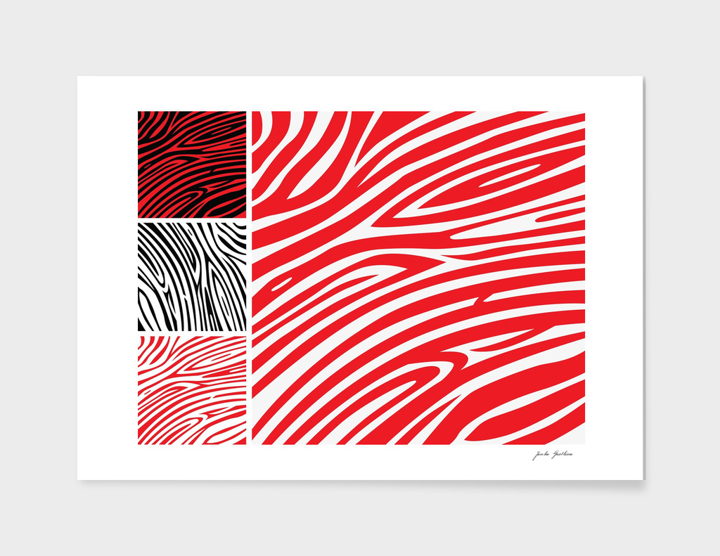 Red zebra stylish drawing