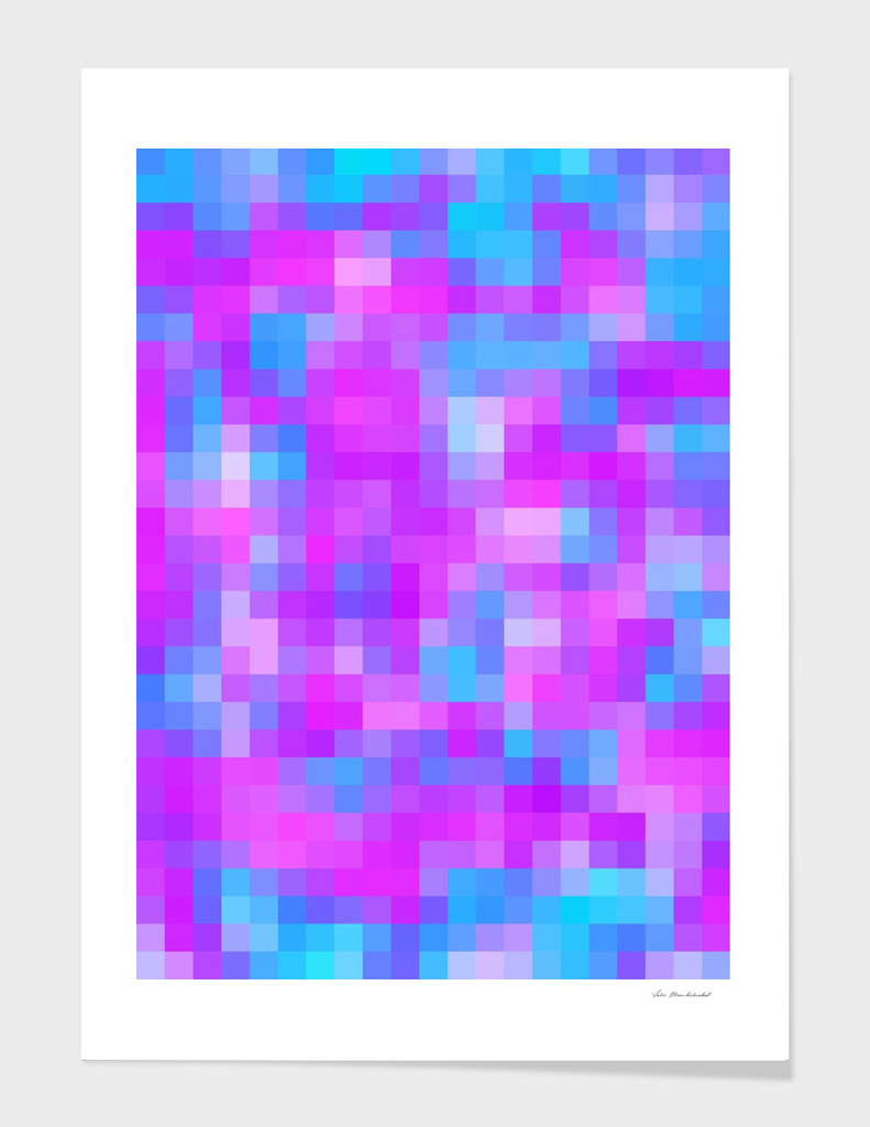 geometric square pattern pixel abstract in purple pink blue