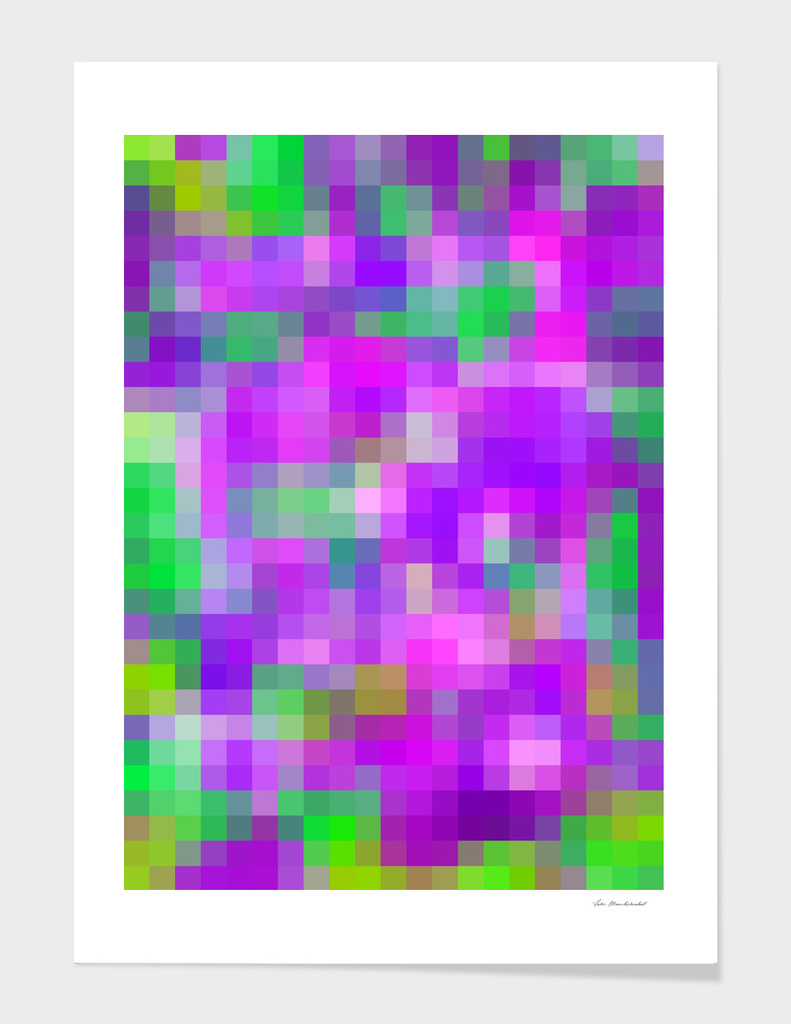 geometric square pattern pixel abstract in purple pink green