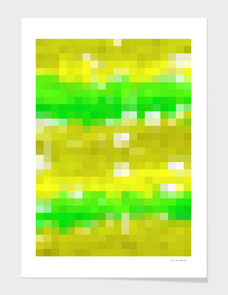 geometric square pattern pixel abstract in yellow green
