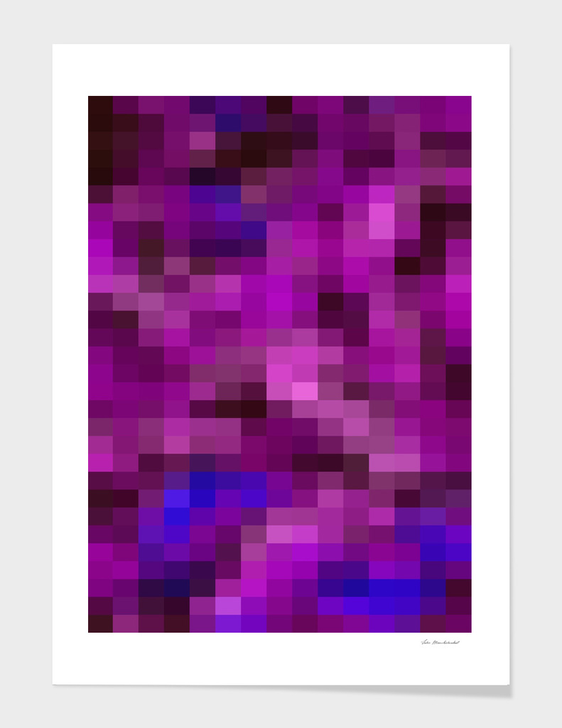 geometric pixel square pattern abstract in purple and blue