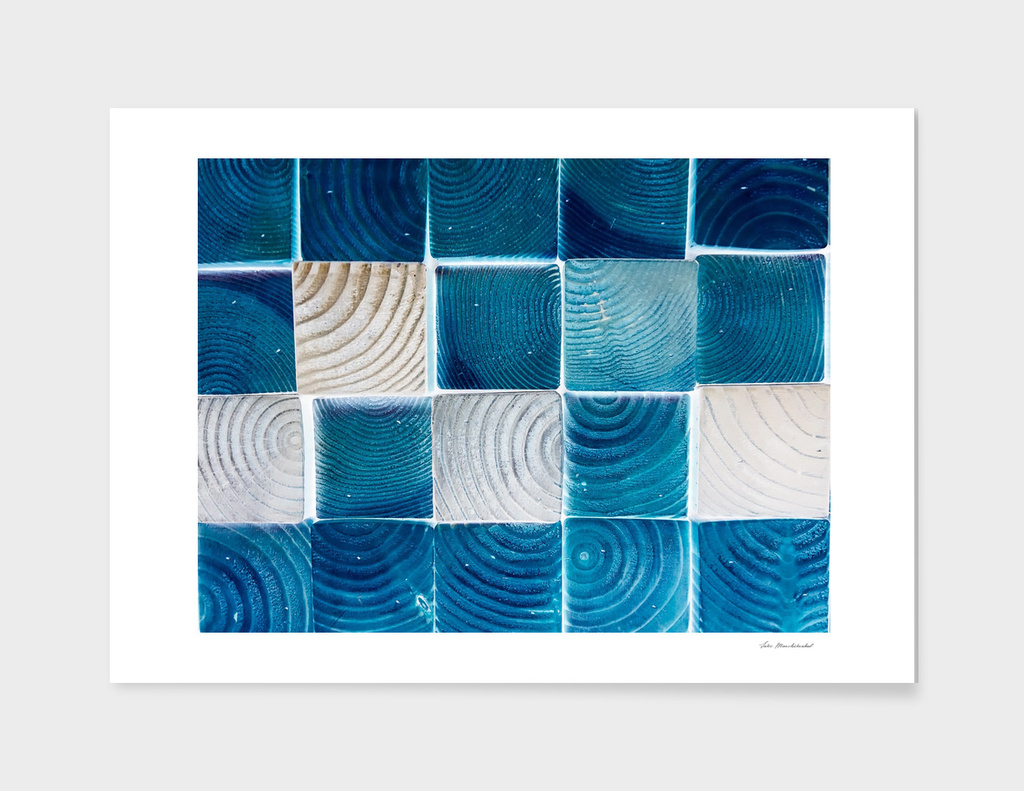 blue and white wood pattern