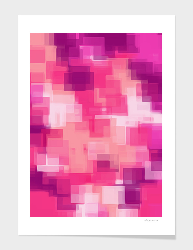 geometric square pixel pattern abstract in pink purple