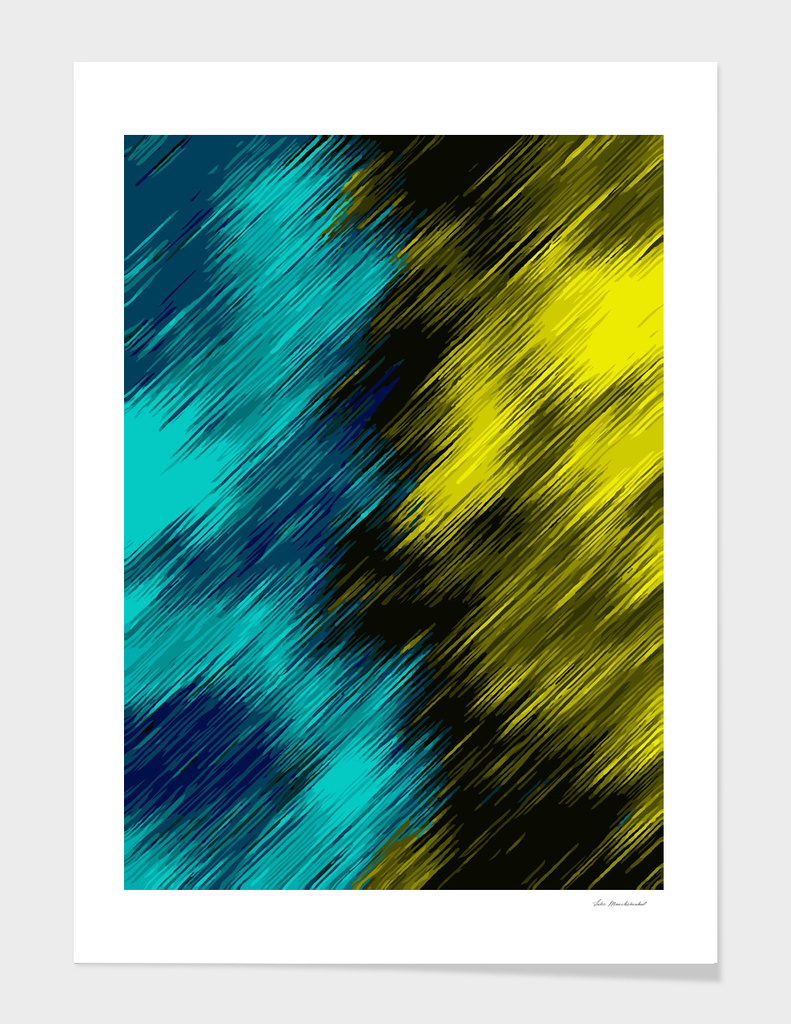 blue and yellow geometric painting texture abstract