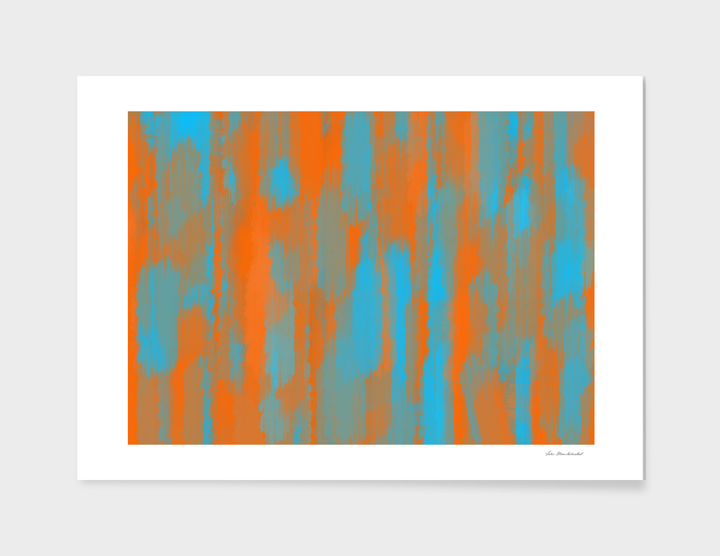 orange and blue painting abstract background