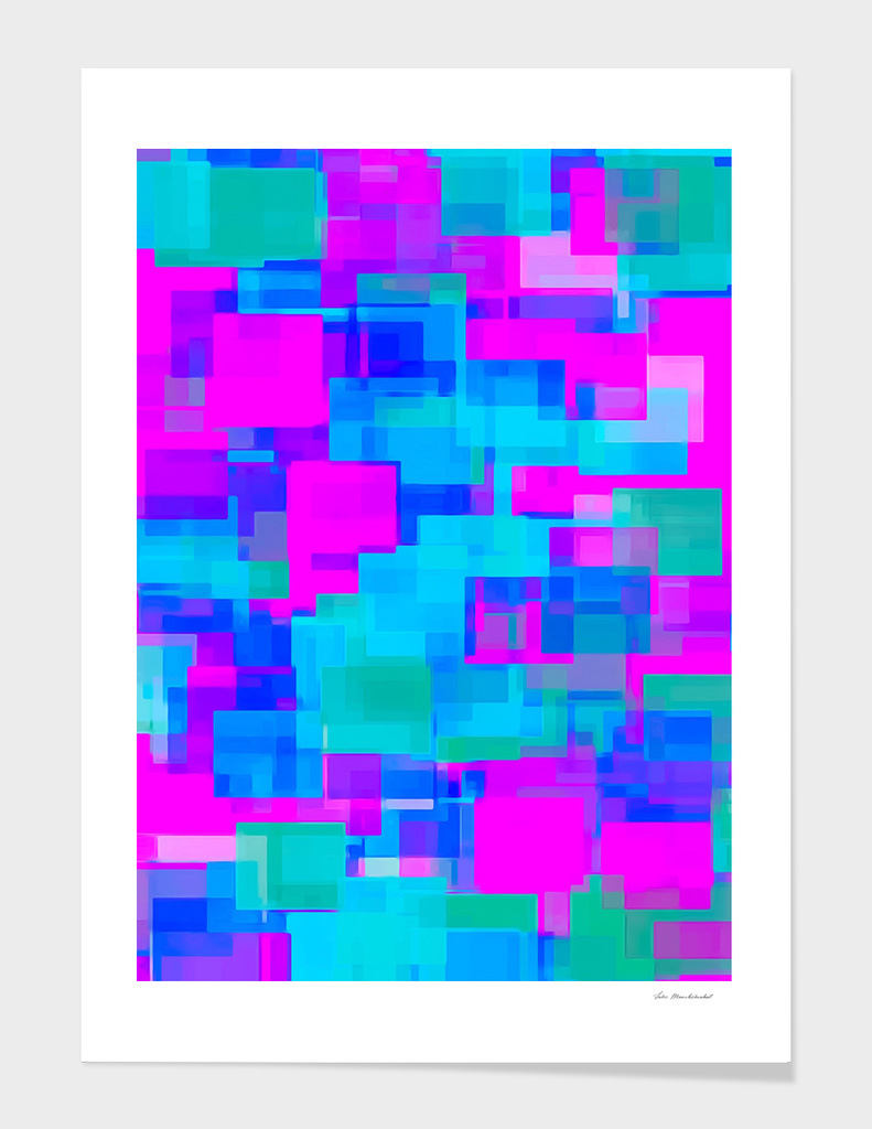 pink and blue square pattern abstract background