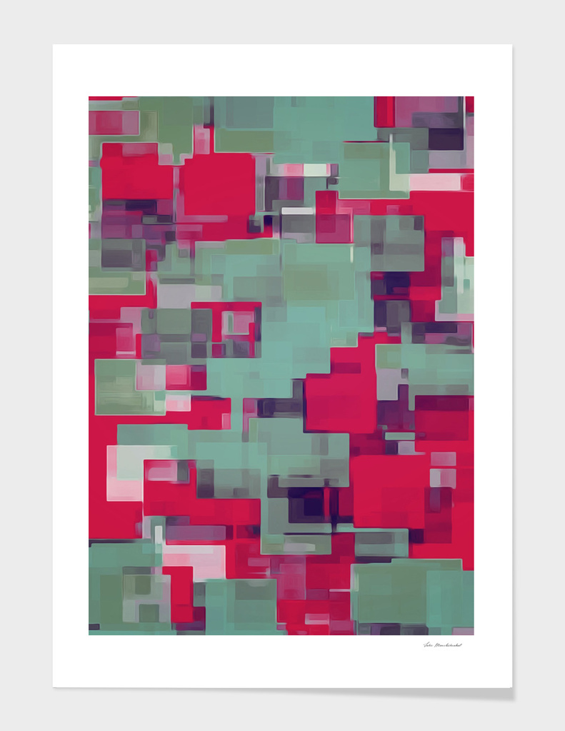 red and green square pattern abstract background