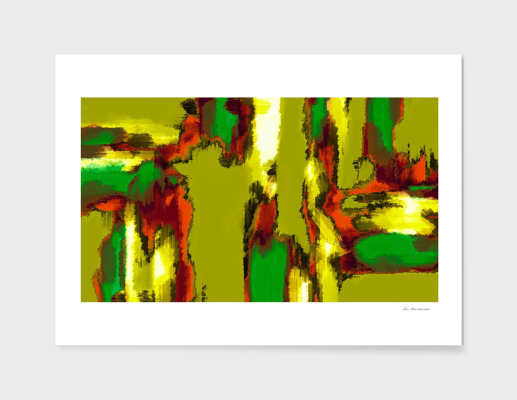 red green yellow painting abstract background
