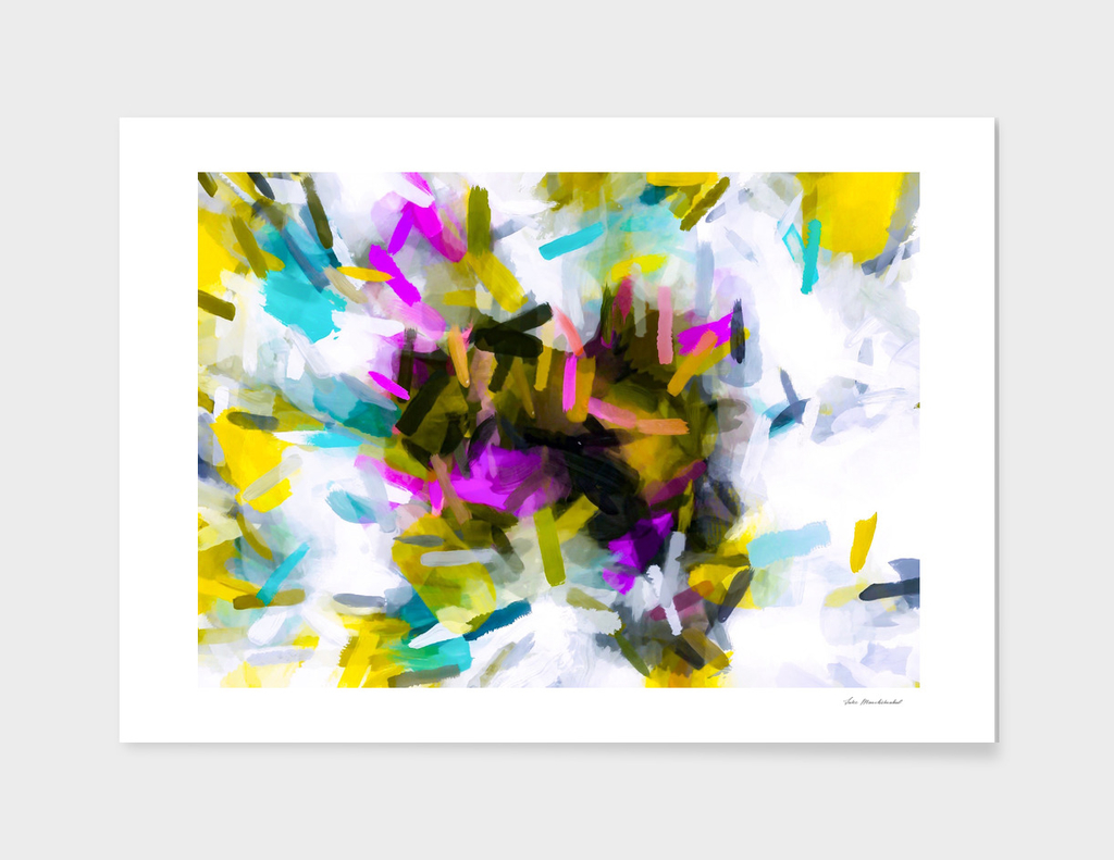 pink yellow blue black abstract painting background