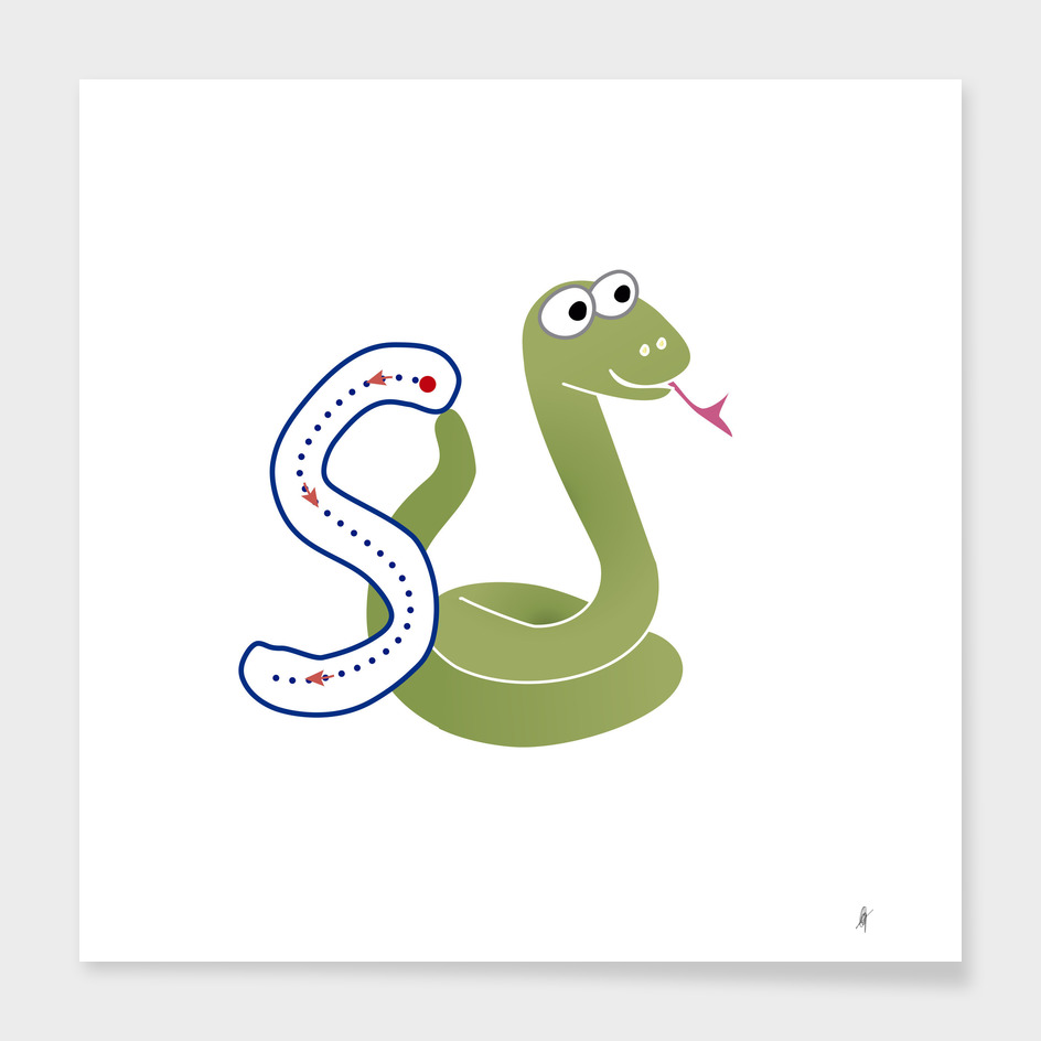 Animal alphabet, letter S: Snake