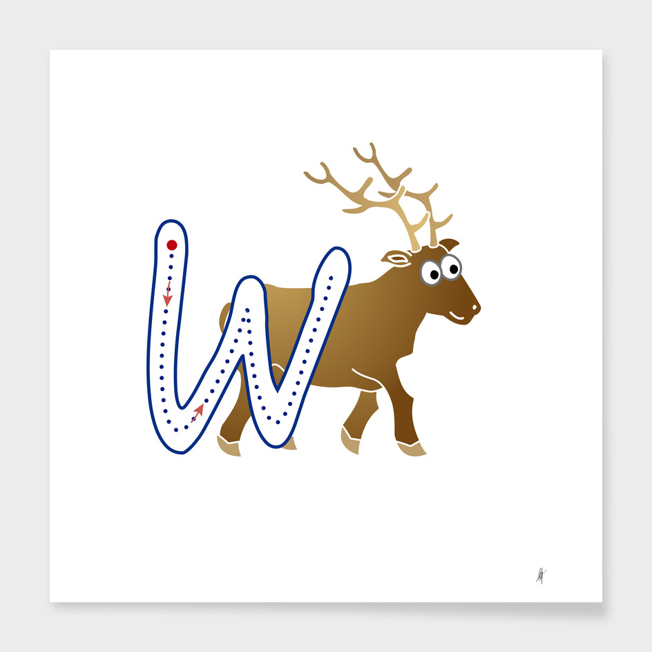 Animal alphabet, letter W: Wapiti