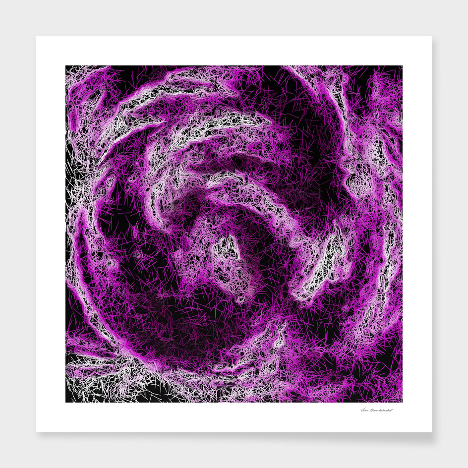 psychedelic geometric painting abstract in pink purple black