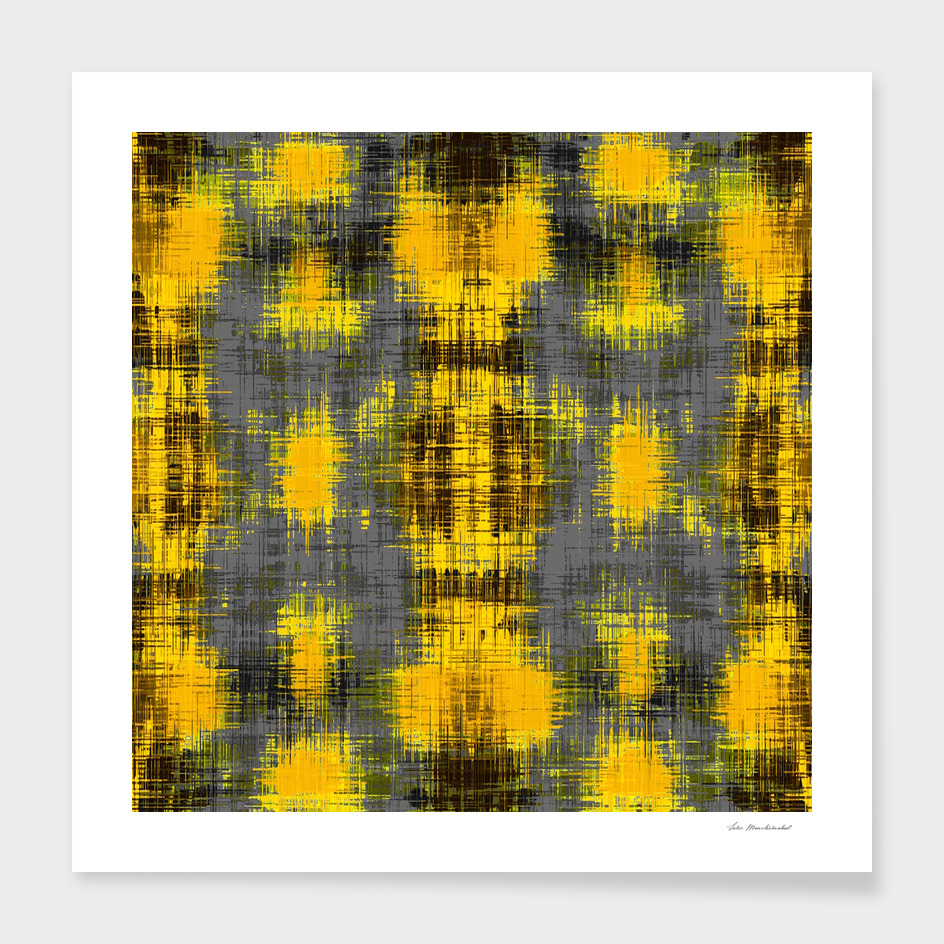 geometric pattern painting abstract in yellow and black