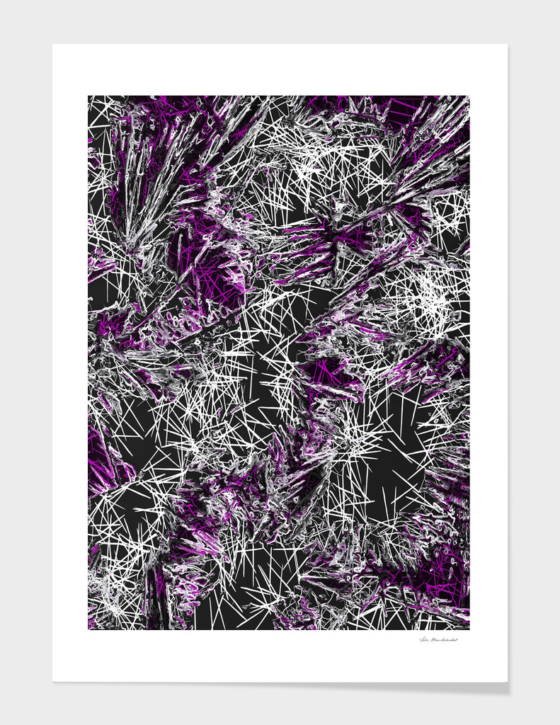 psychedelic geometric abstract in pink purple black
