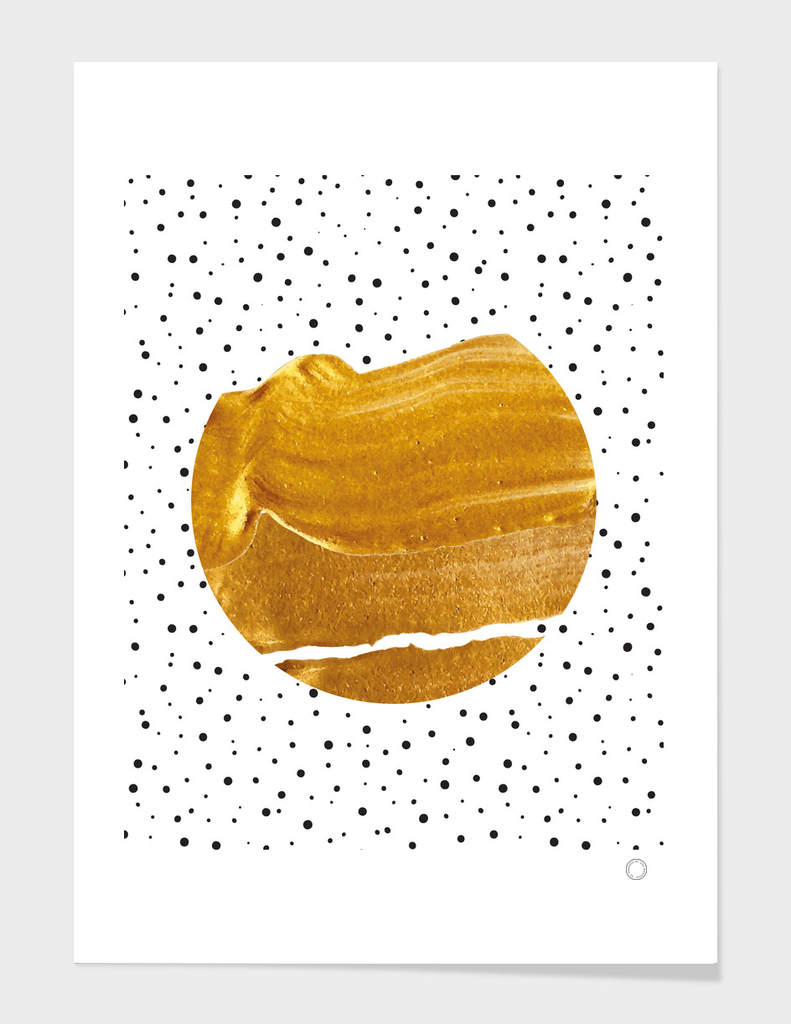 Stay Gold | Abstract Geometric Painting | Polka Dots Quirky