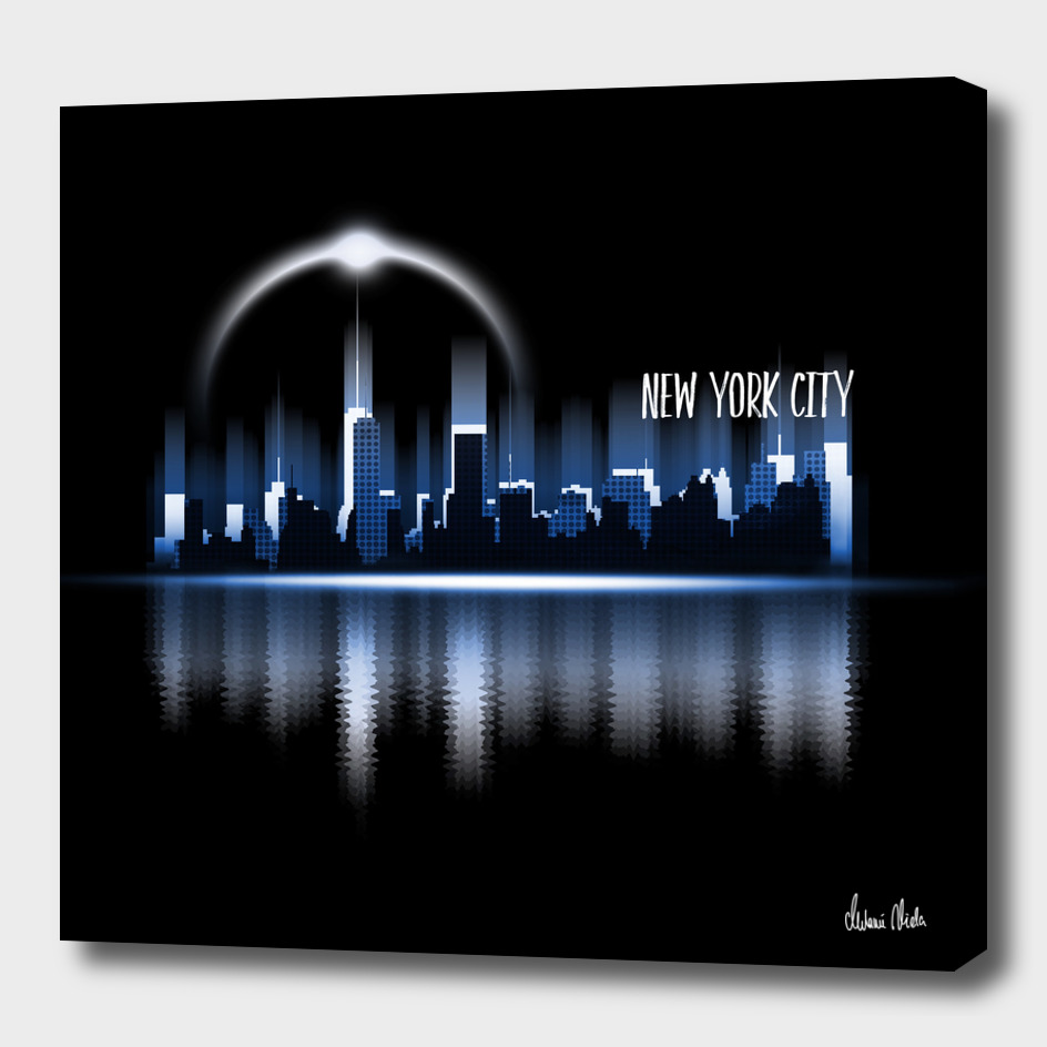 Graphic Art | A Dream of New York City in blue