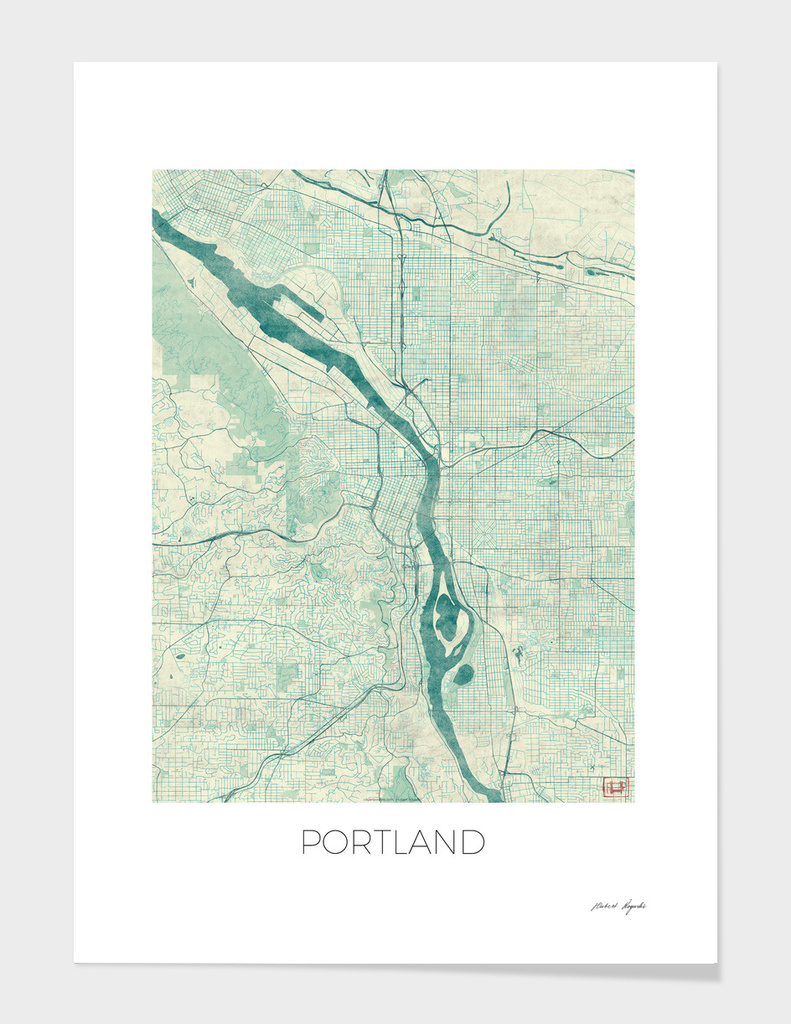 Portland Map Blue