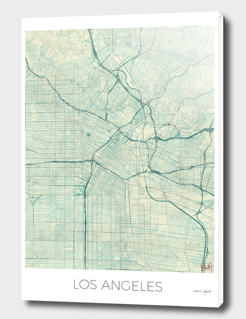 Los Angeles Map Blue