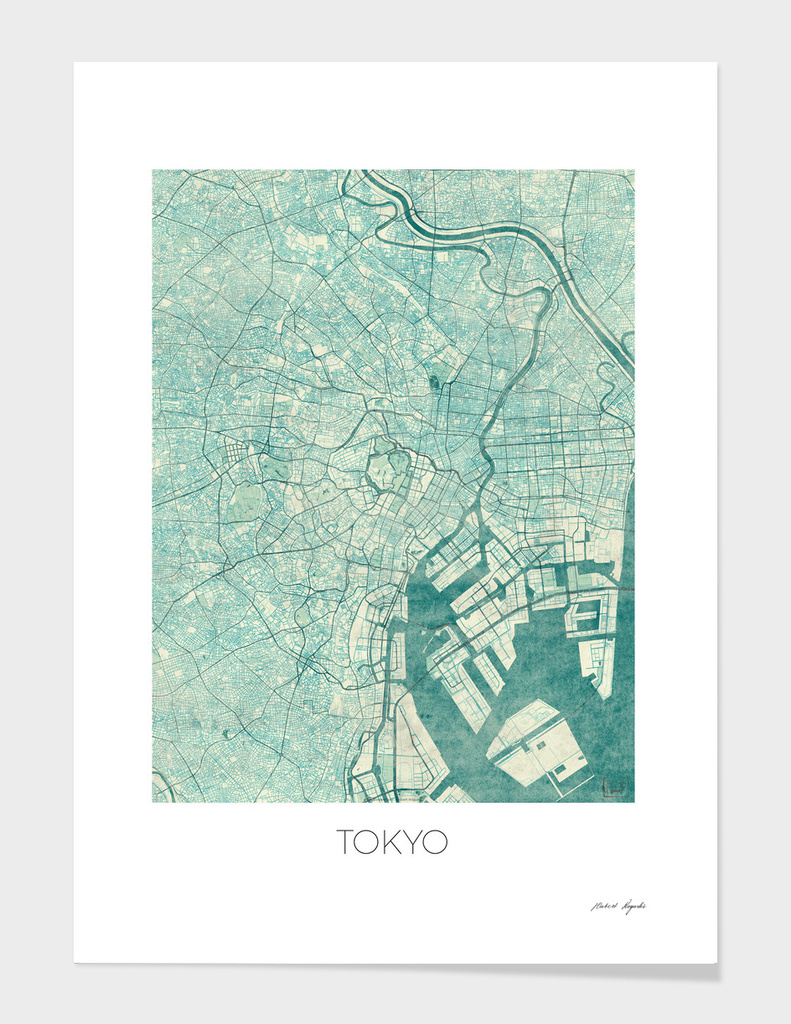 Tokyo map blue