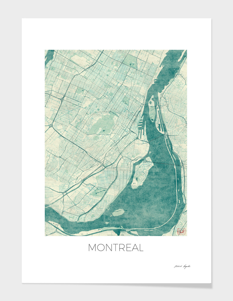 Montreal Map Blue