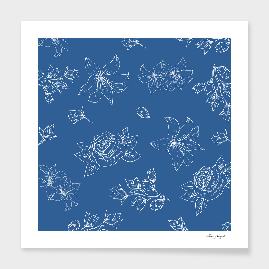 floral lineart pattern