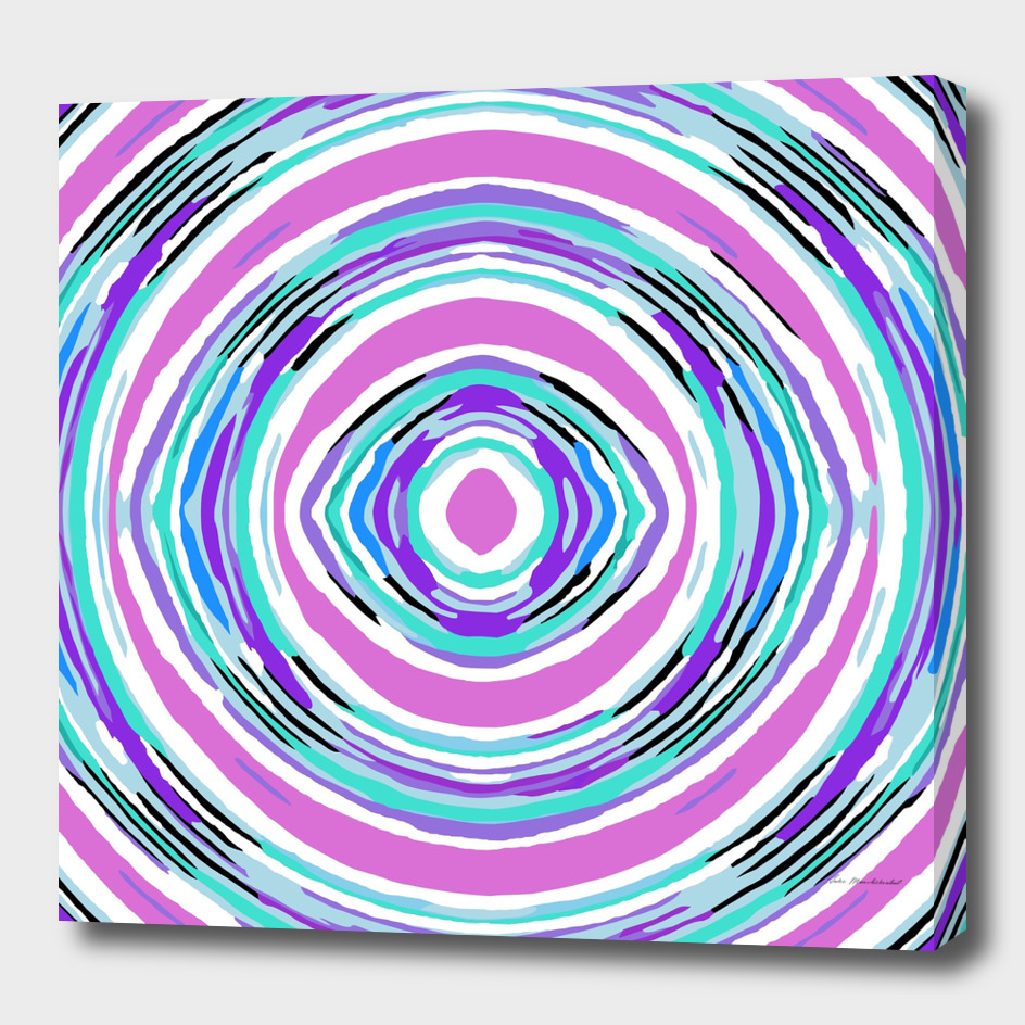 psychedelic graffiti circle pattern in pink blue purple