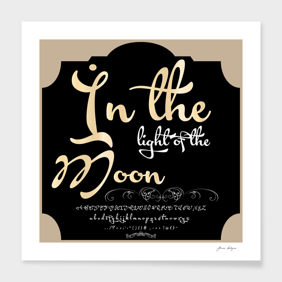 Font Script Typeface İn the light of the Moon vintage