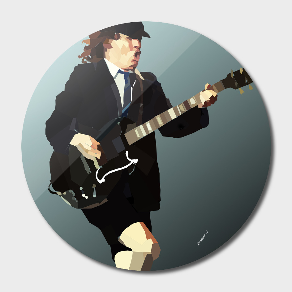 Low Polygon Portrait of Angus Young