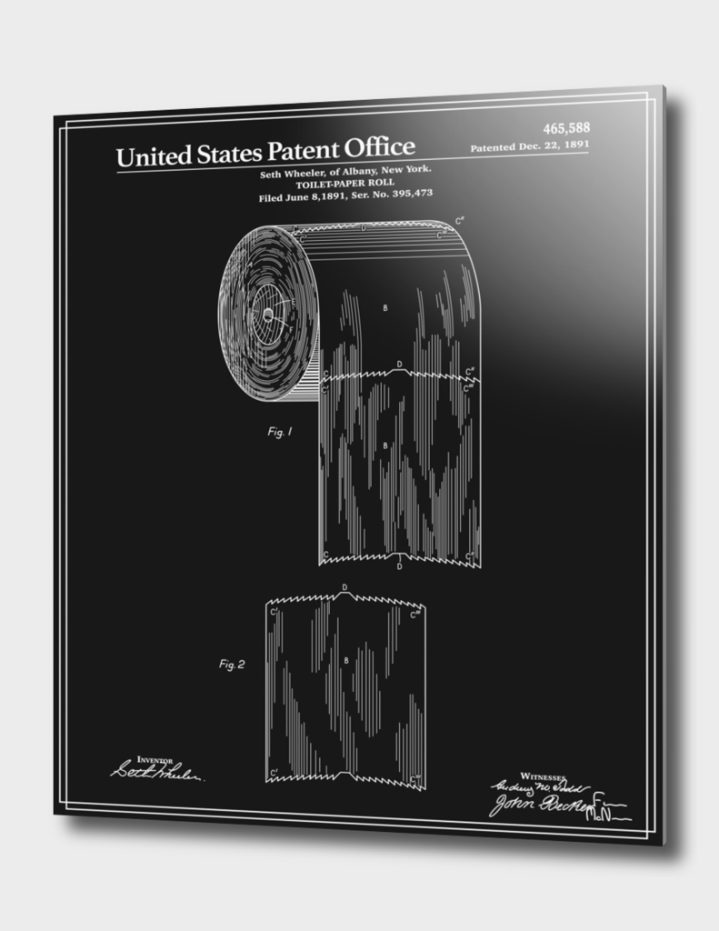 Toilet Paper Roll Patent - Black