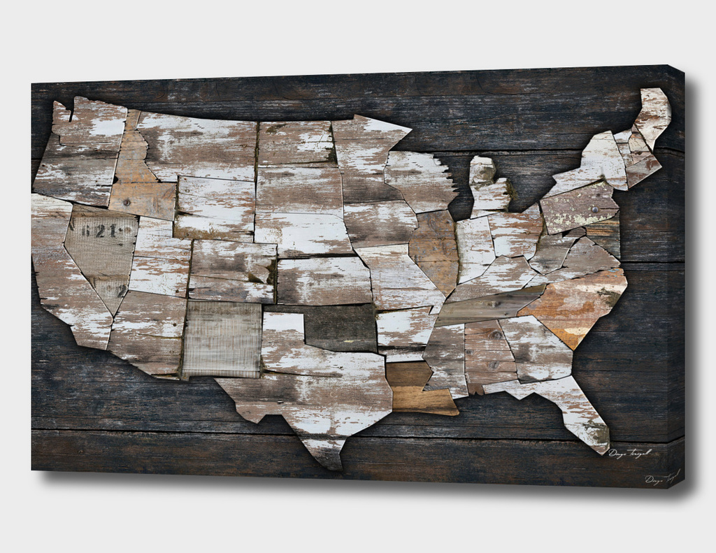 USA States Map - White