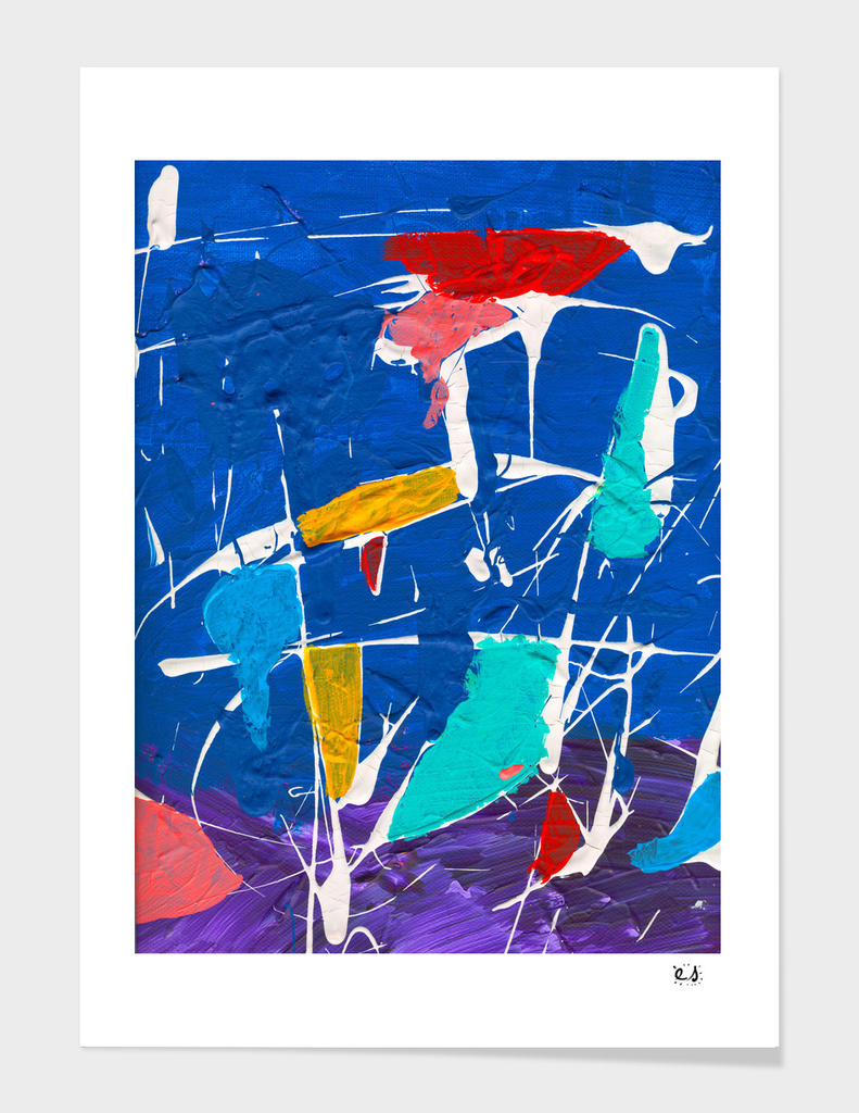 Abstract Blue Expressionsit Art