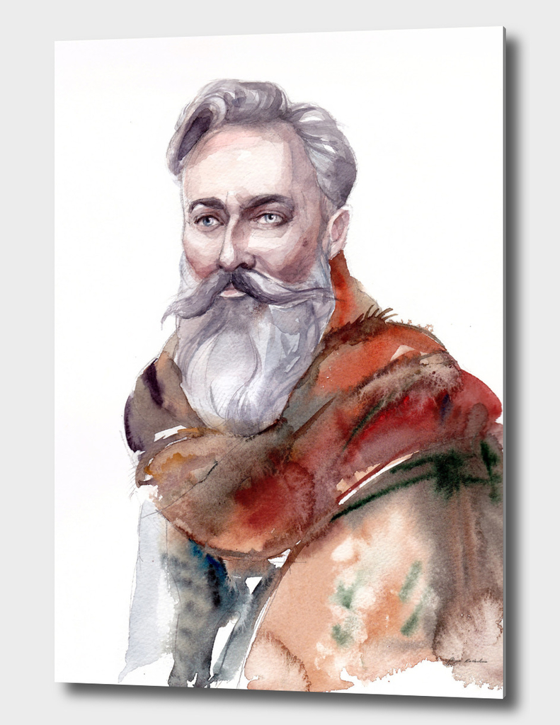 Man's portrait of a bearded man in a stole