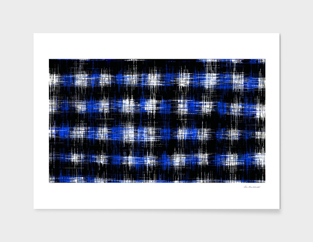 plaid pattern painting texture abstract in blue and black