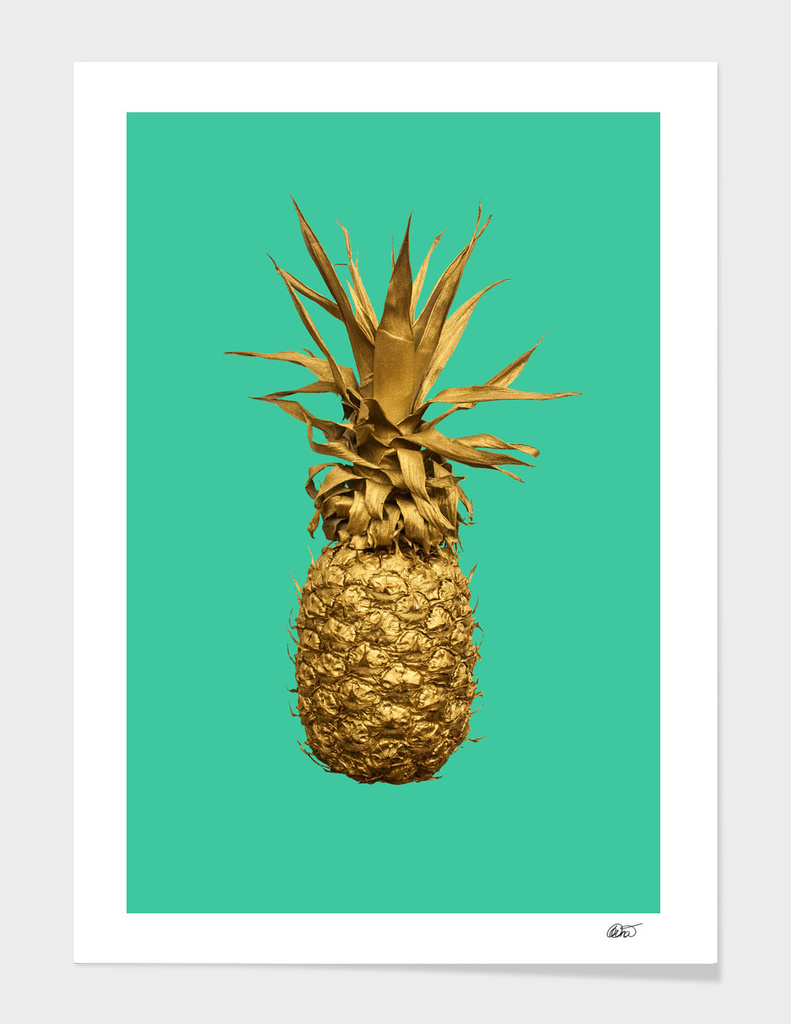 Turquoise and Gold Pineapple