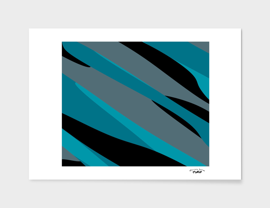 Turquoise gray and black abstract
