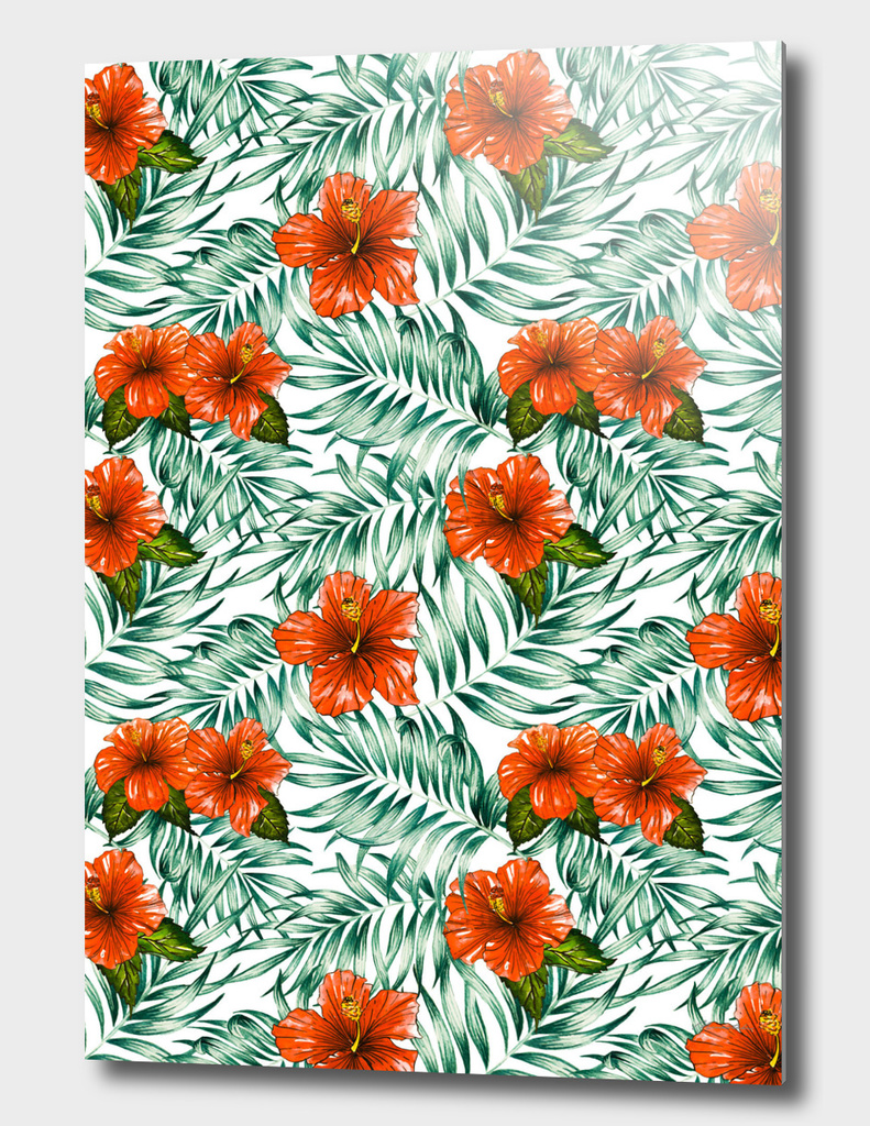 Botanical pattern with tropical flowers