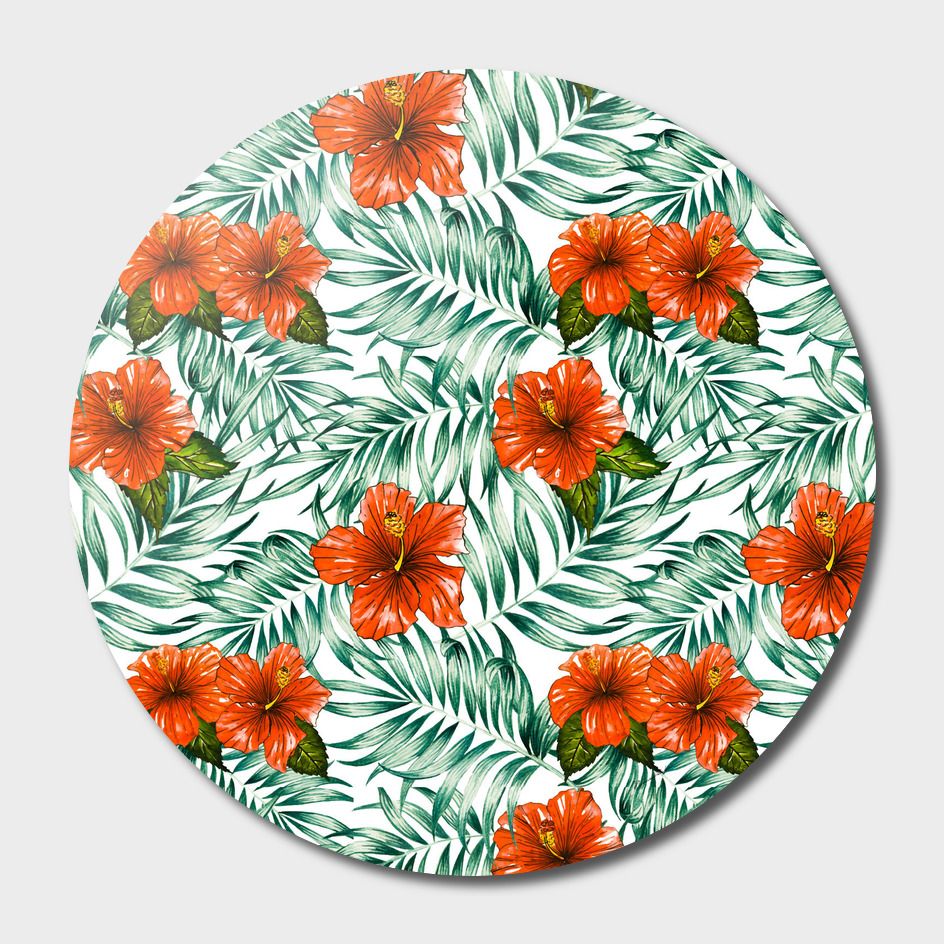 Botanical pattern with tropical flowers