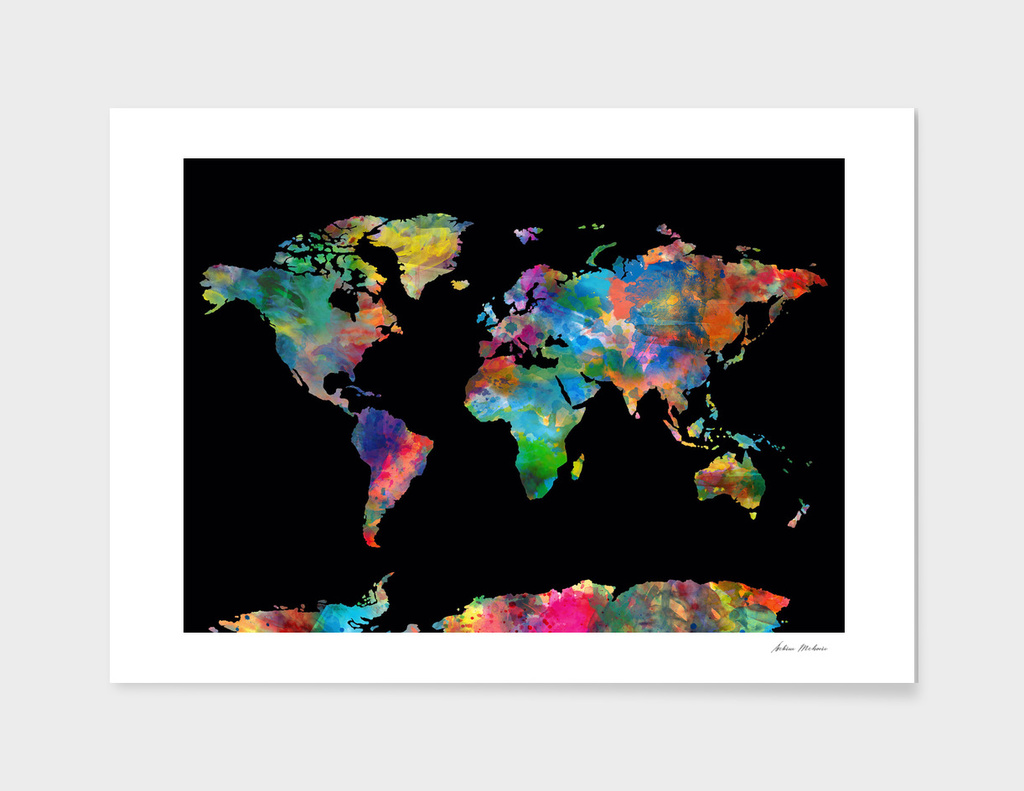 World map watercolor 5