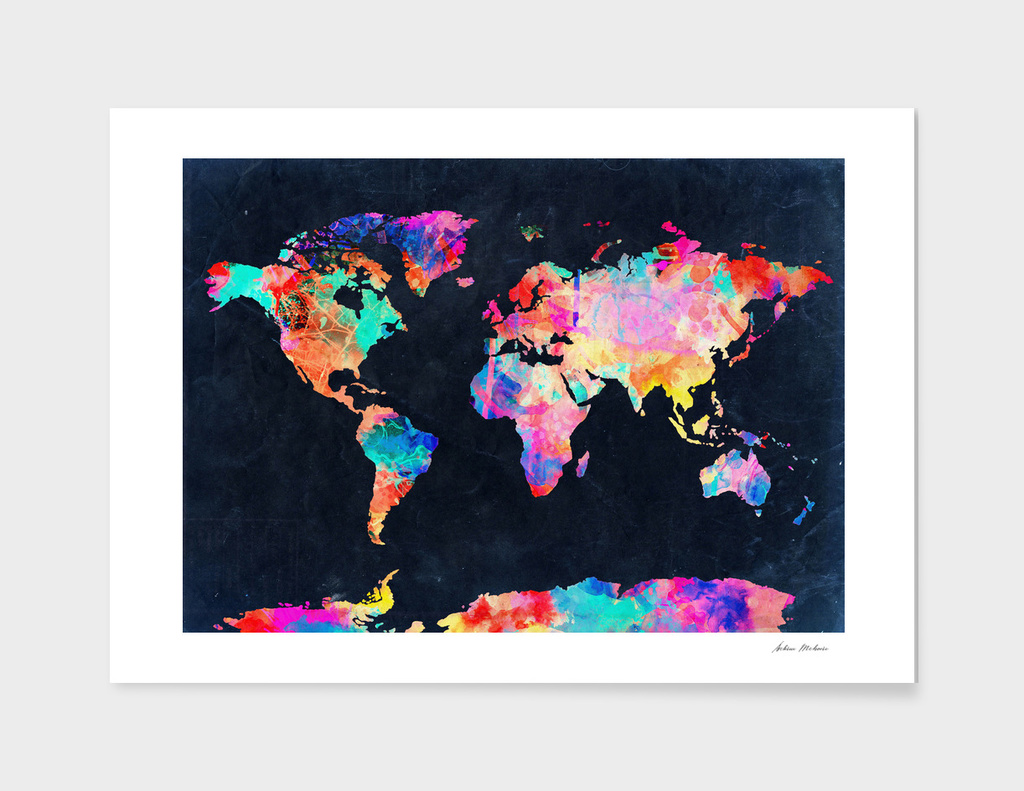 World map watercolor 6
