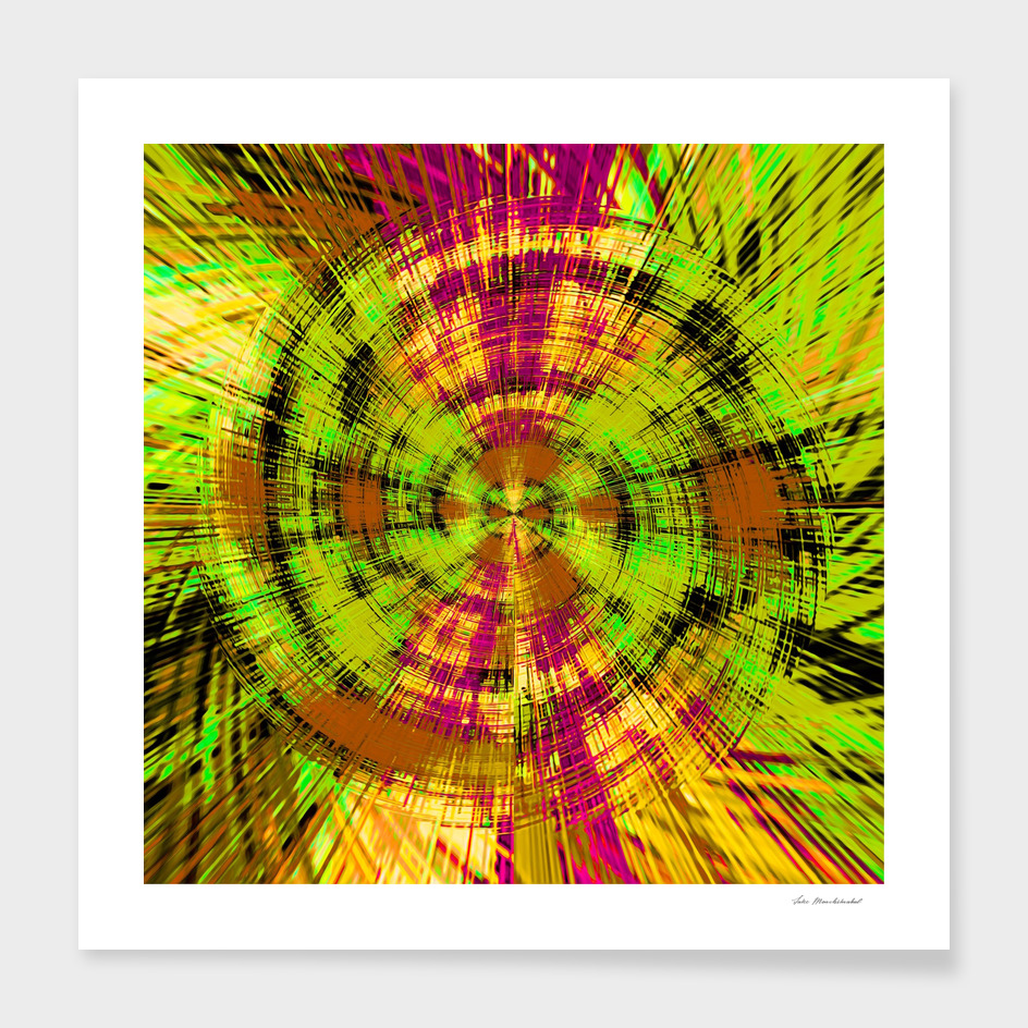 vintage psychedelic splash abstract pattern in green brown