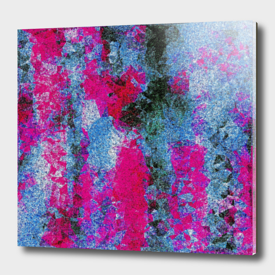 vintage psychedelic painting abstract in pink and blue