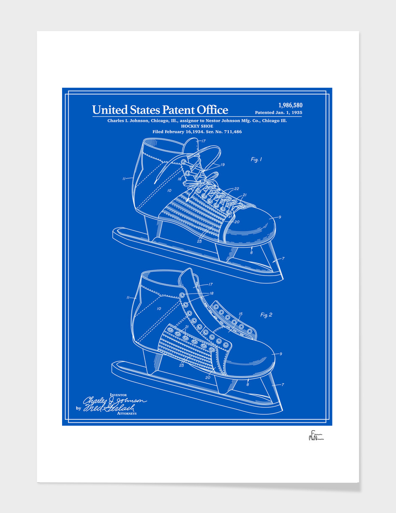 Hockey Skate Patent - Blueprint