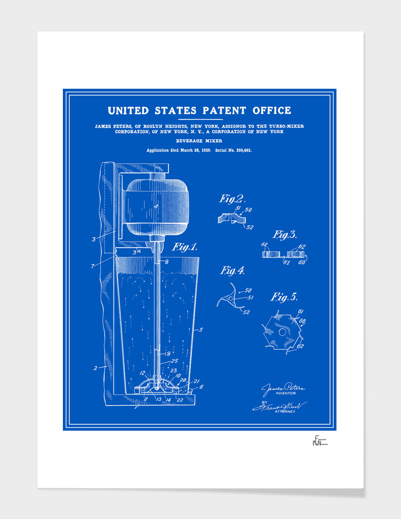Beverage Mixer Patent - Blueprint