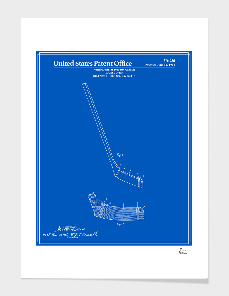 Hockey Stick Patent - Blueprint